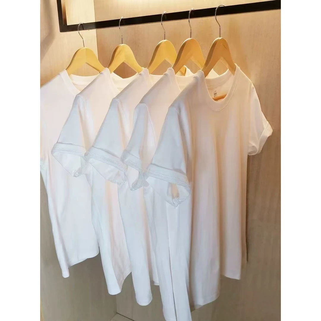 新疆棉正肩短袖T恤女2025新款夏季显瘦内搭潮流减龄设计百搭上衣