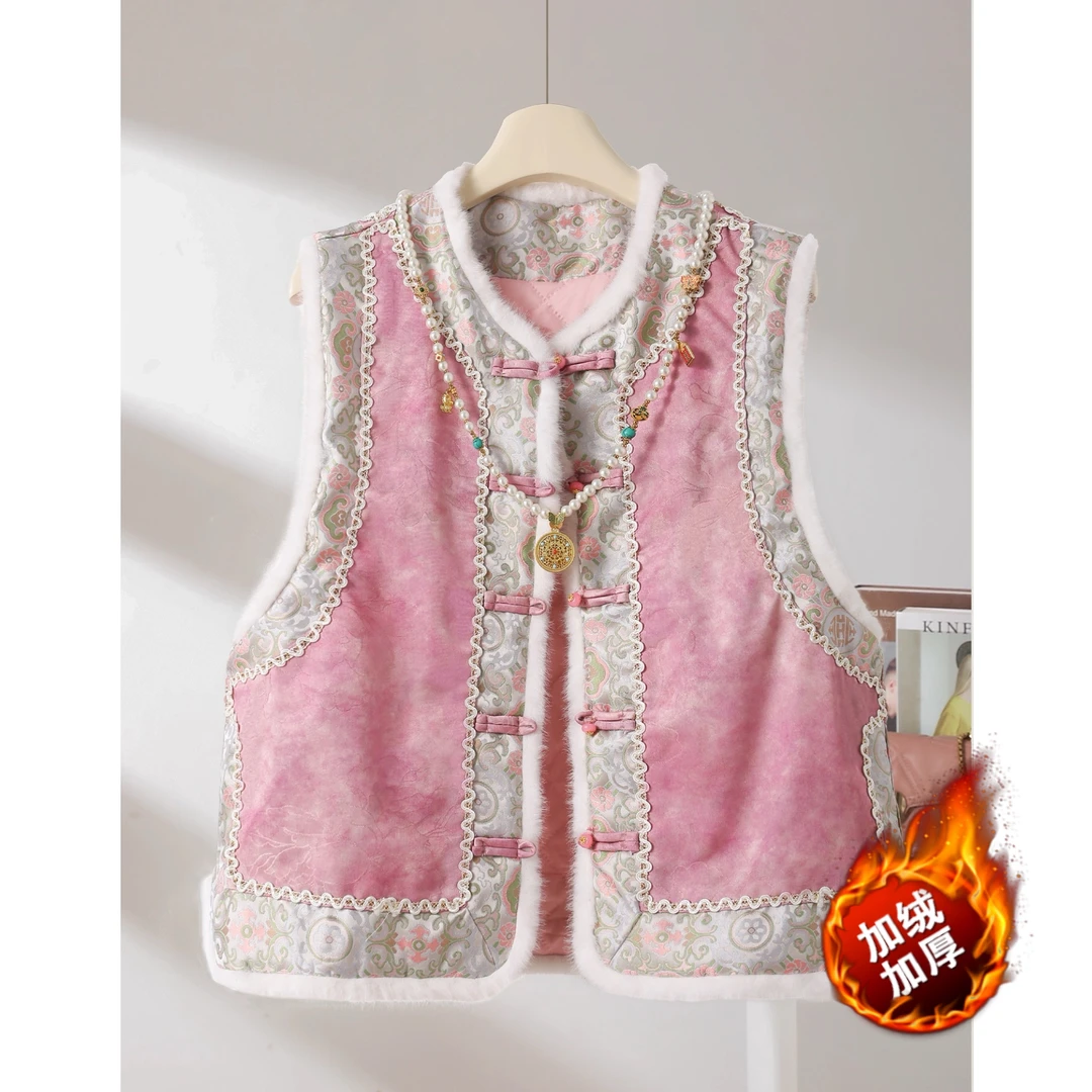 【加棉】2025新中式加厚国风马甲女马夹ins网红冬季上衣复古气质女