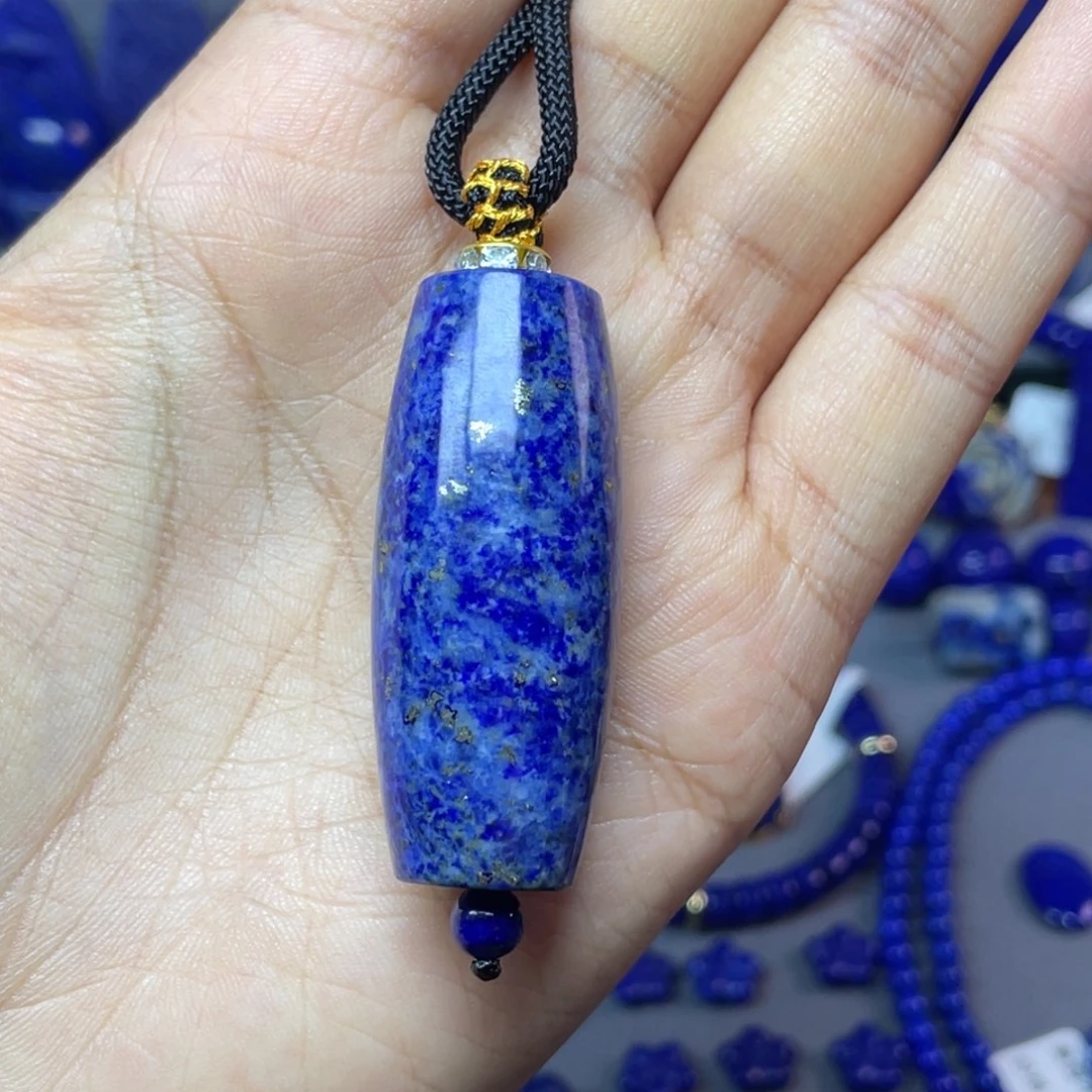 青金石未镶嵌19×46mm古珠吊坠