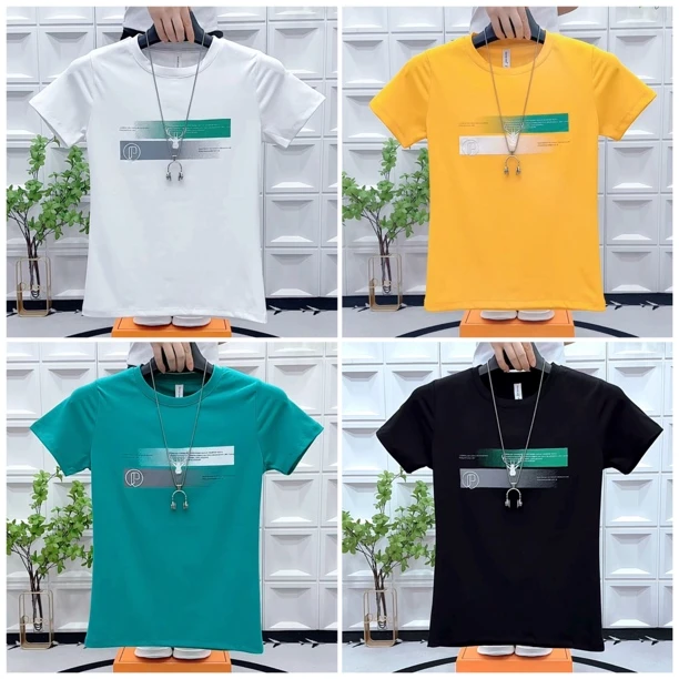 夏季新款潮流时尚男士修身圆领短袖T恤休闲帅气短袖上衣