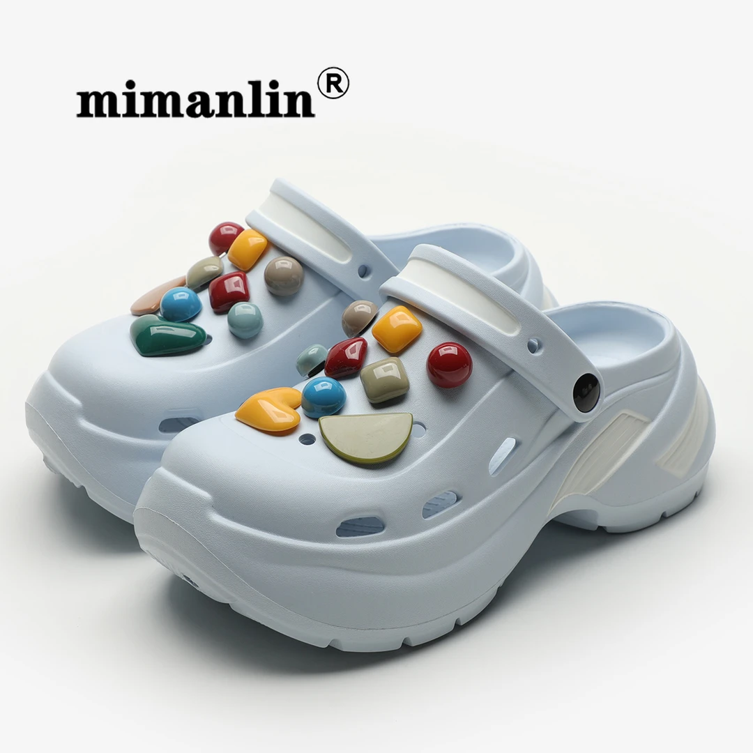 厚底洞洞鞋女夏季eva防滑外穿防臭踩屎感海边个性增高沙滩凉拖鞋