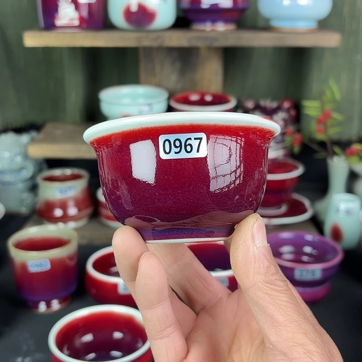 0967纯手工拉坯支烧钧瓷主人杯