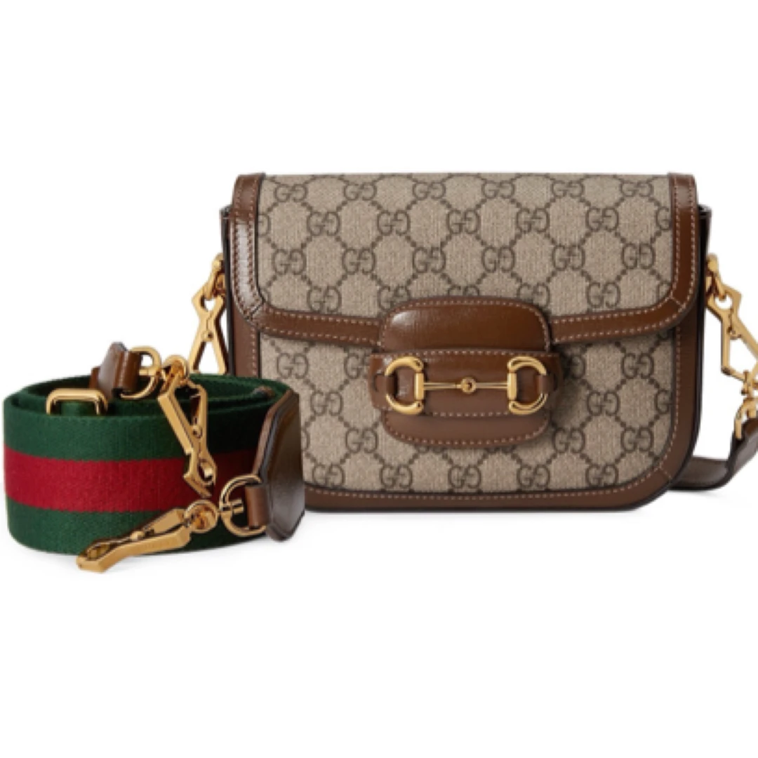 未使用 GUCCI/古驰 全新1955 棕色小号双肩带