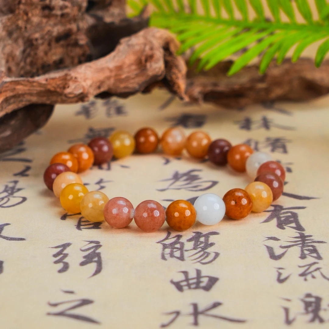 SC-249 天然红金丝玉手串 约8mm