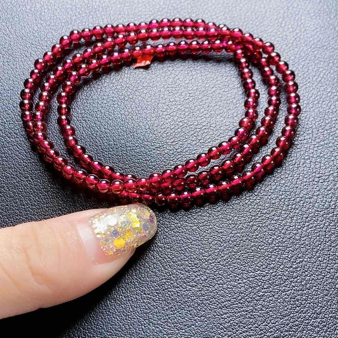 石榴石手链未镶嵌3.5 3圈毕业级