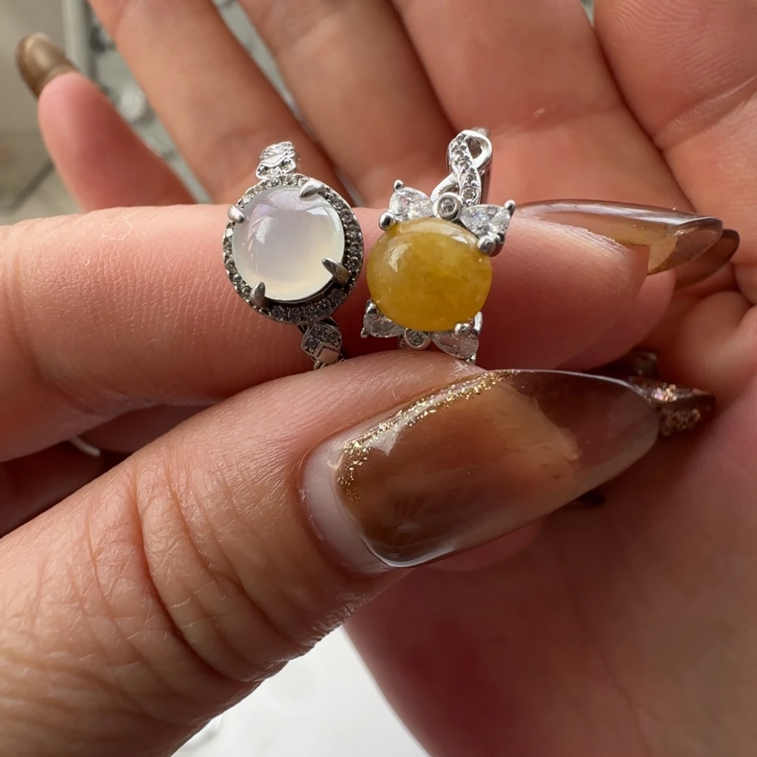 翡翠银S925镶嵌戒指