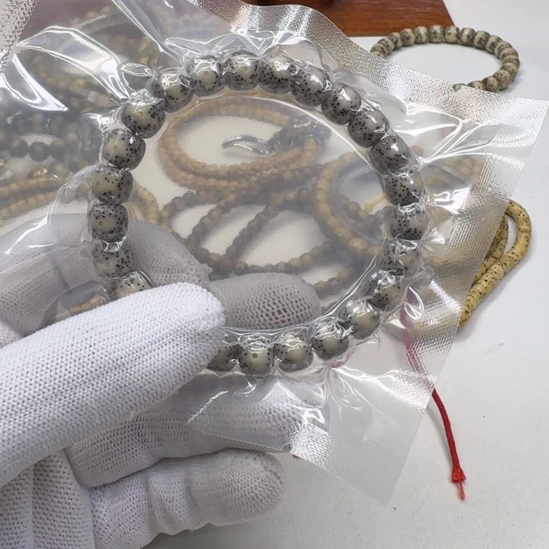 星月菩提手串17尊宠糯冰月留白针尖星9左右桶单圈