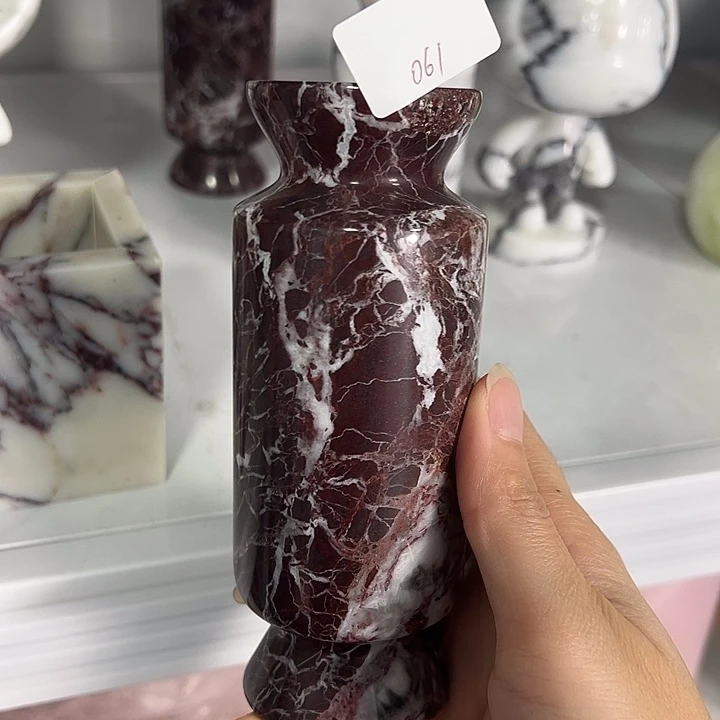 石材大理石 紫罗红花瓶061