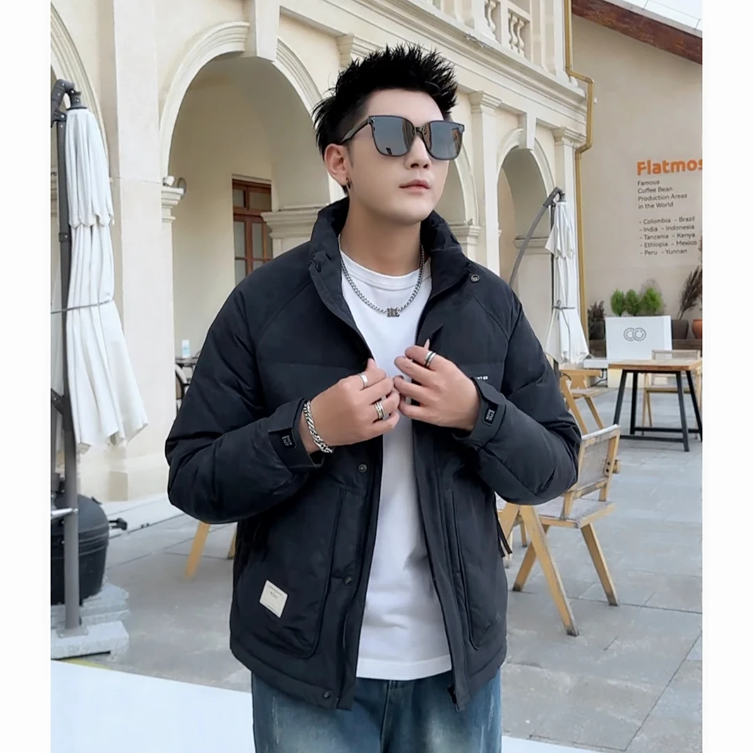 【树邦实体高品】秋冬男士扎染超保暖拉链外套抗寒防风百搭立领夹克