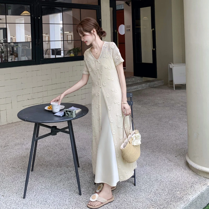 优雅法式蕾丝罩衫吊带裙套装2025女夏新款氛围感气质女神范两件套