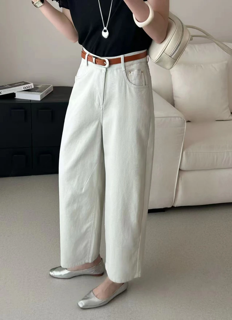 邹先森9762-28小个子宽松百搭显瘦直筒休闲裤九分薄款夏季