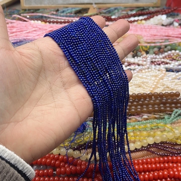 玛瑙/玉髓珠宝半成品未镶嵌一条2mm青金