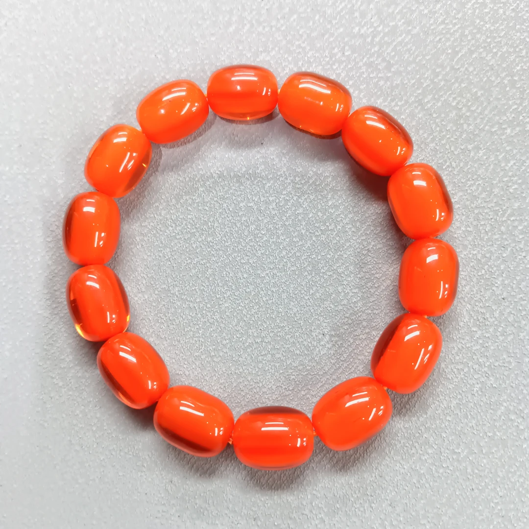 M402号-卡10mm橘色桶珠手串