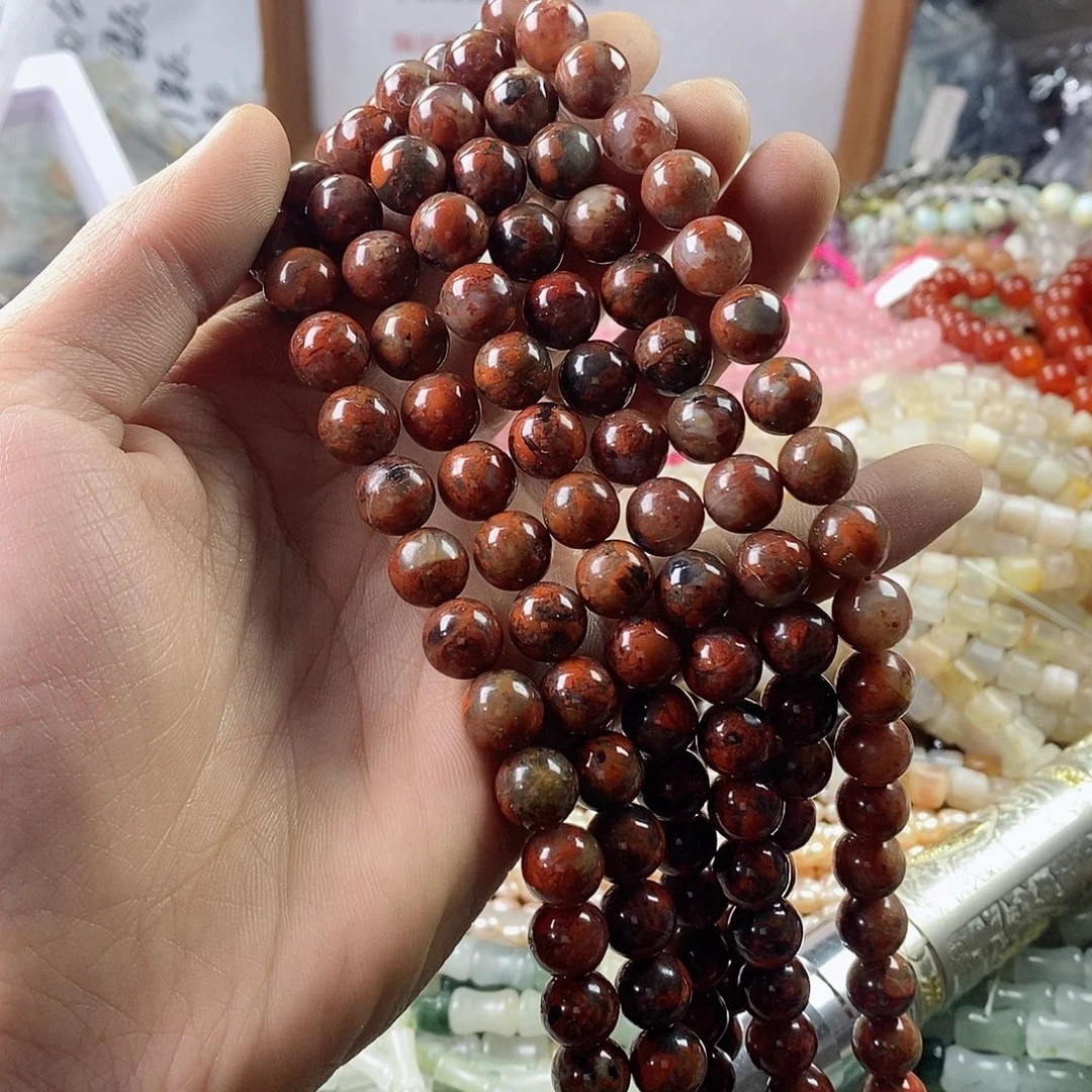 玛瑙/玉髓珠宝半成品未镶嵌一条天然10mm战国红玛瑙圆珠