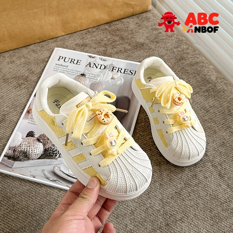 ABC NBOF儿童低帮板鞋男童鞋子2025新款女童休闲跑鞋软底贝壳头鞋