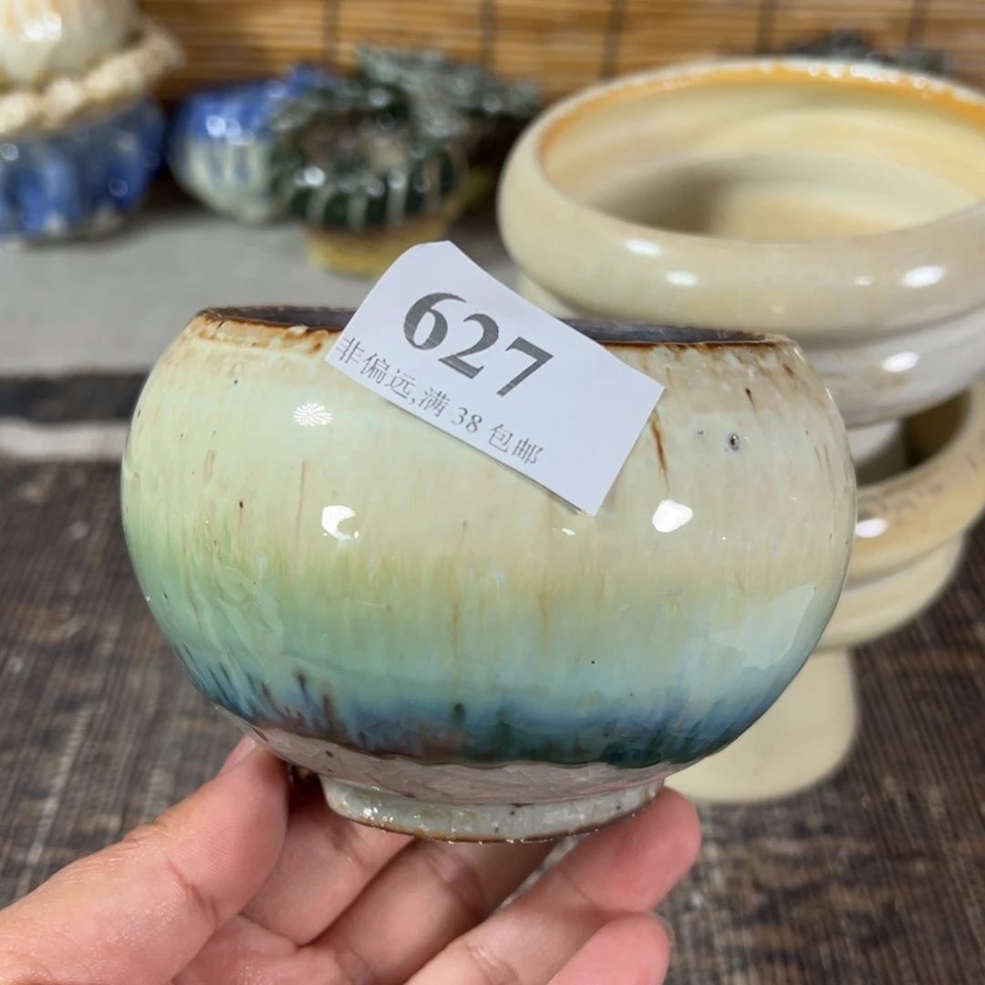 陶瓷口8.5高7 景德镇手工花盆