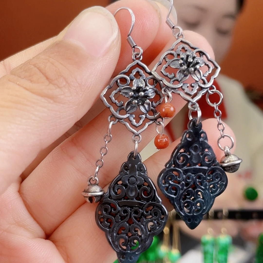 翡翠未镶嵌耳饰饰品