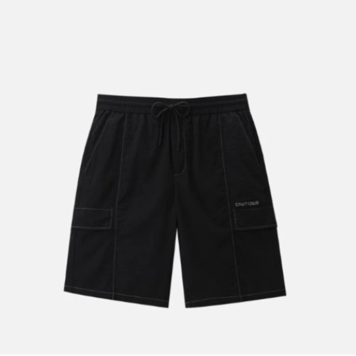 HK362剪标夏季休闲短裤男五分裤松紧腰工装风纯色男