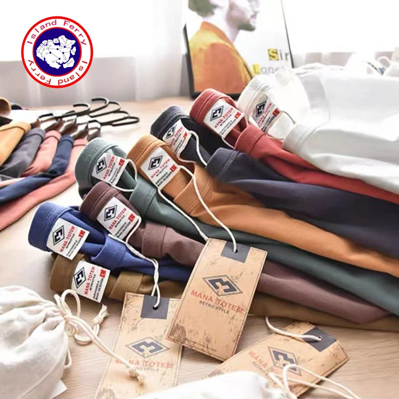 ISLAND FERRY品牌发售2025重工艺男女休闲纯棉圆领短袖T恤31100