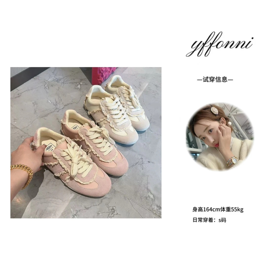 【YFONI】芭蕾风蕾丝运动鞋