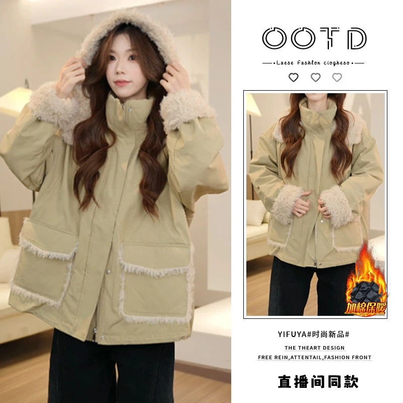加厚韩版百搭保暖棉服女2025冬季新款小个子宽松遮肉显瘦棉袄外套