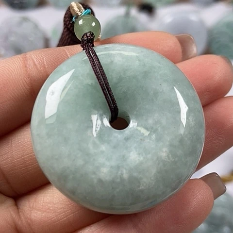 翡翠颈饰未镶嵌平安扣有棉感福利