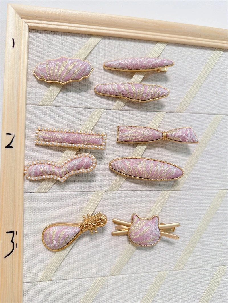 纯手工新中式浮光锦发夹高级感国风高端弹簧复古夹子头饰发饰