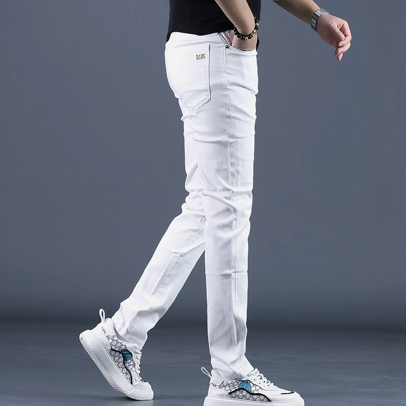 Cebrodz2025年夏季薄款高端男士牛仔裤高档直筒小脚弹力休闲裤子