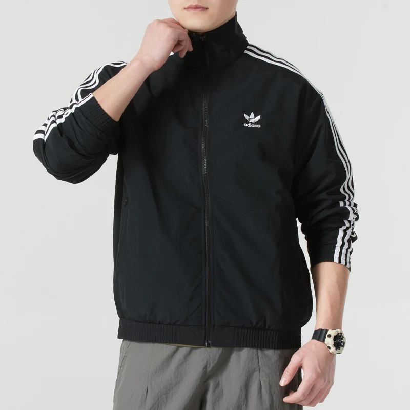 【玲尔专属】阿迪达斯三叶草梭织夹克男2025新款休闲宽松外套KB2466