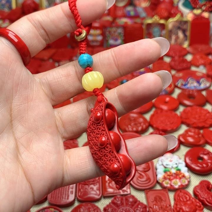 天然辰砂工艺品朱砂钥匙扣