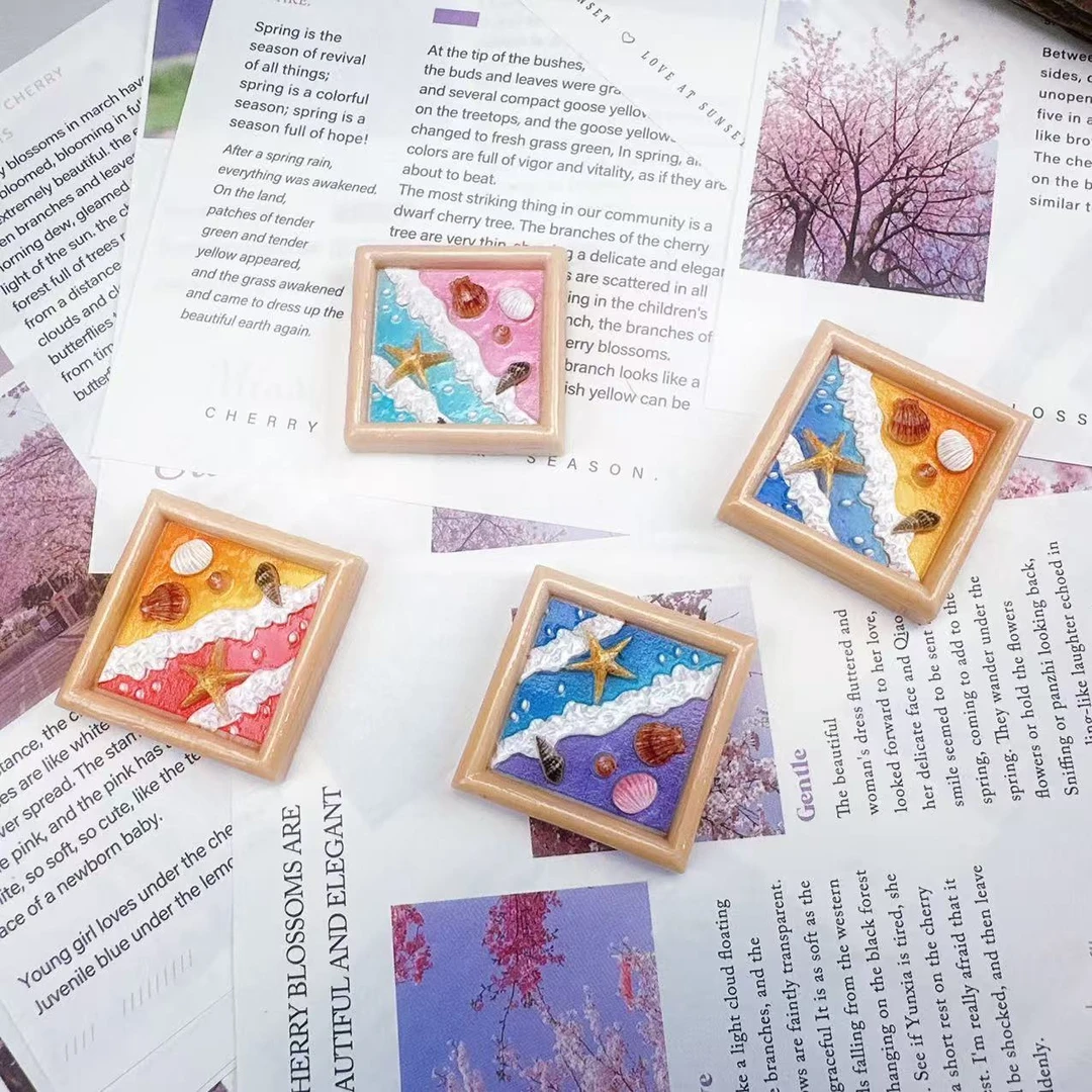 海景相框diy创意手工奶油胶树脂饰品配件手机壳贴冰箱贴手工