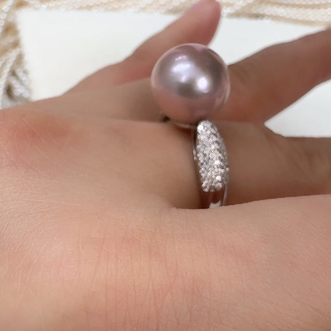 淡水珍珠银S925镶嵌戒指