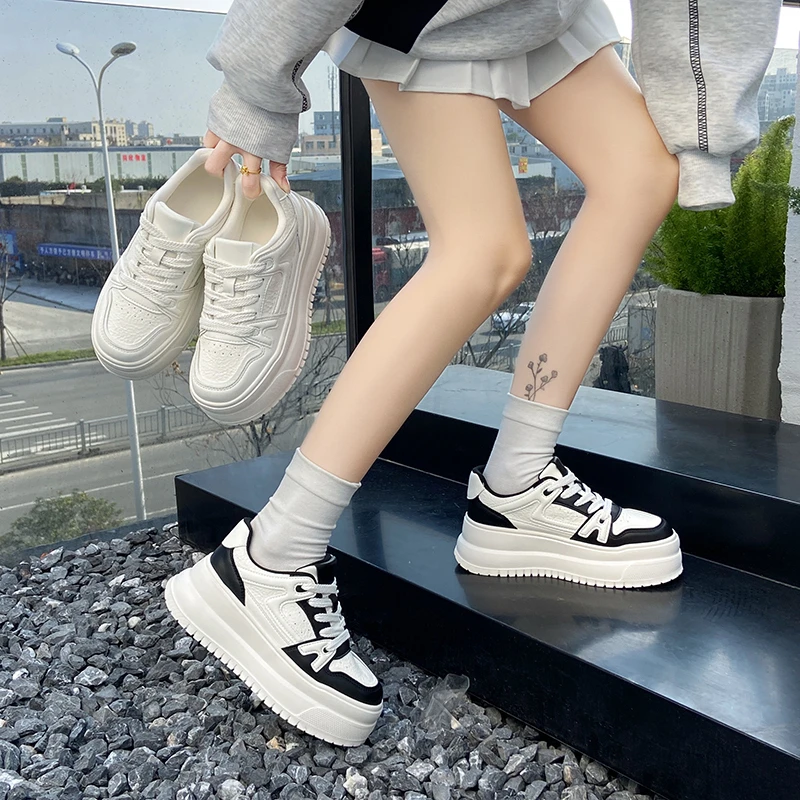 5206【小熊猫】达思图2025春季鞋6.5cm透气松糕底板鞋厚底休闲鞋