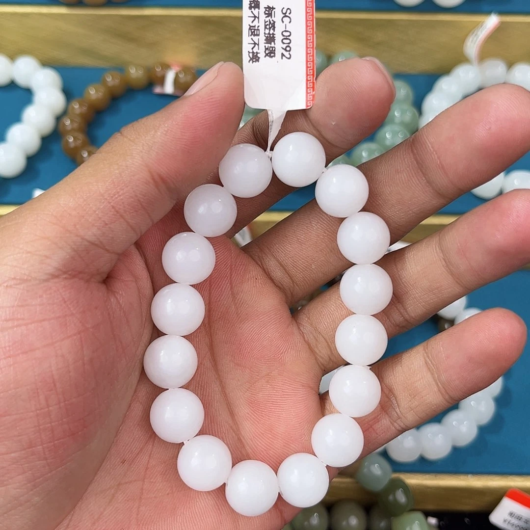 手串未镶嵌和田玉纯天然新疆和田玉05于阗12mm