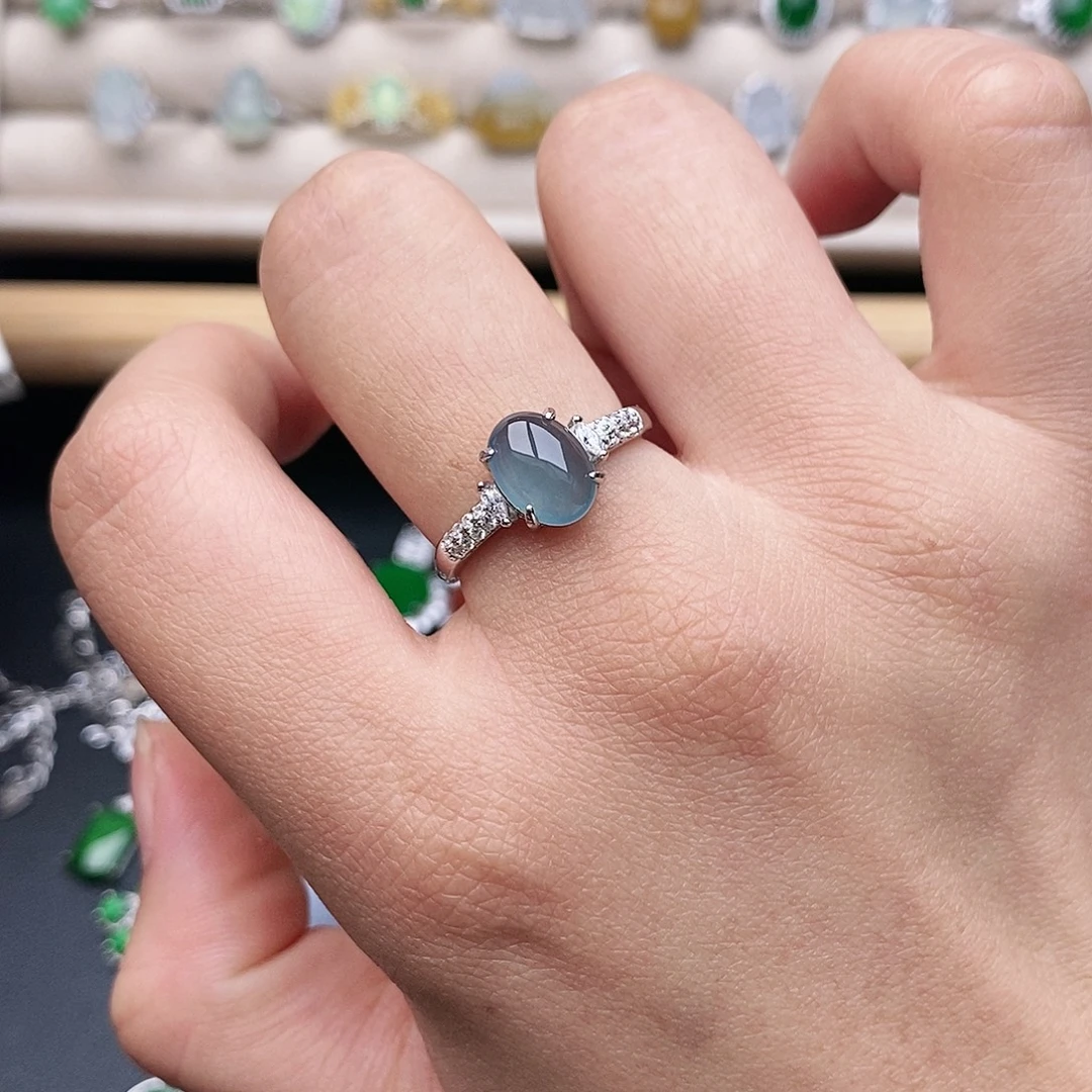 翡翠银S925镶嵌戒指