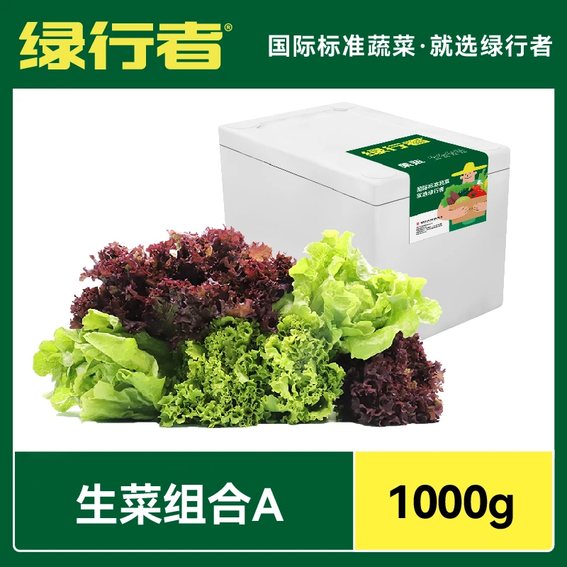 【绿行者】生菜组合2斤3种山东新鲜生菜轻食蔬菜包烤肉拌沙拉清脆
