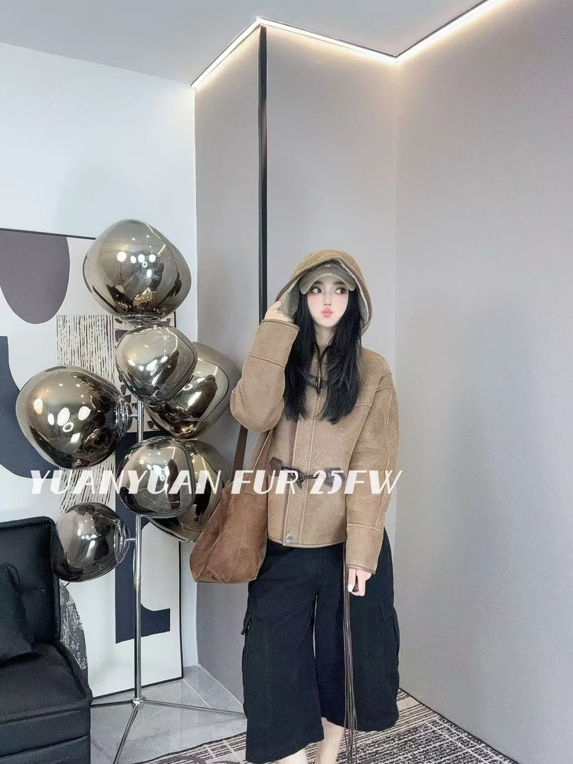 【媛媛推荐】XIASIQING｜25FW 9721 新款时尚休闲皮毛一体外套