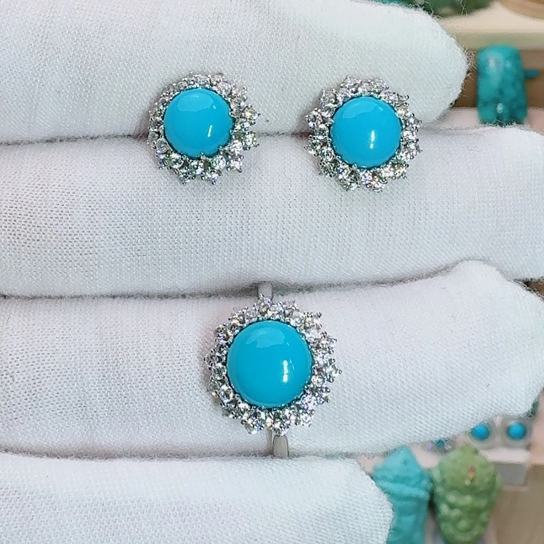 绿松石银S925镶嵌珠宝奇石