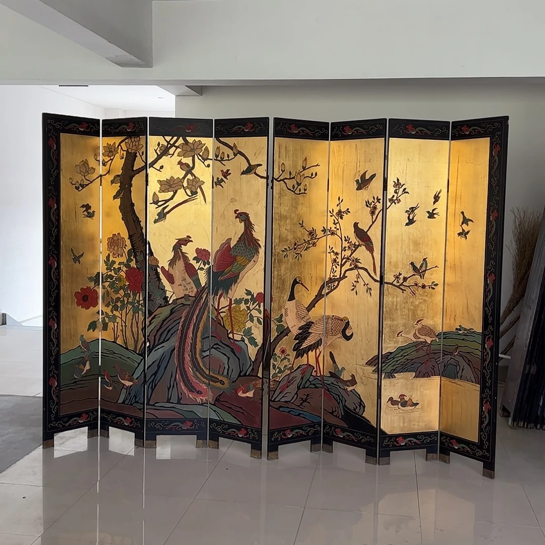 绘画屏风框画茶空间设计