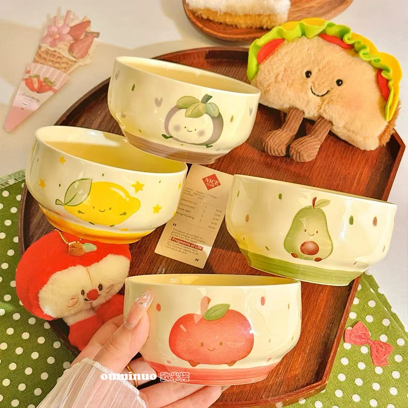 【果然可爱】4.5英寸米饭碗4个混装陶瓷釉下彩工艺好物餐具易清洗