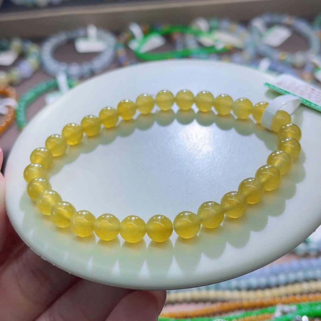未镶嵌手链翡翠精品冰满黄卡6