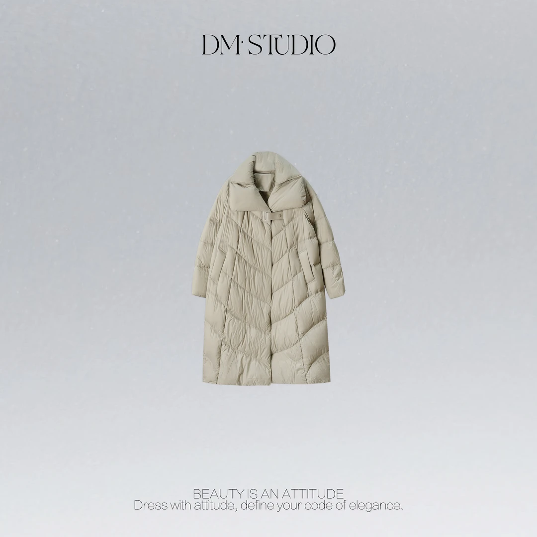 DEDM•STUDIO/静奢风冬季长款保暖新国标90白鹅绒服2506YRF/8307S