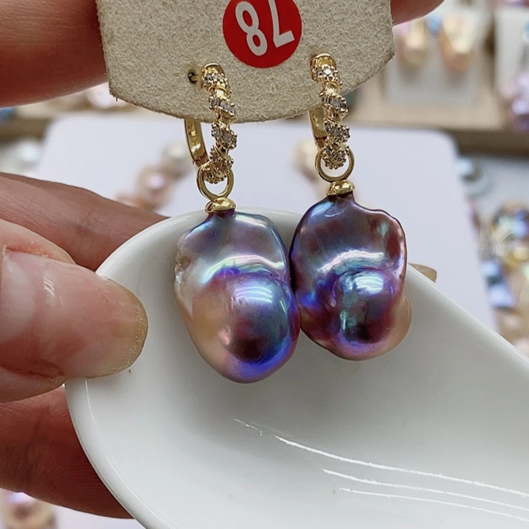 【闪购商品】银S925镶嵌淡水珍珠耳饰