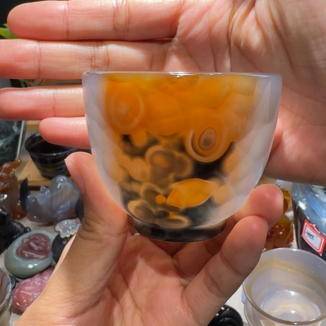 玛瑙/玉髓玛瑙茶杯未镶嵌用****5