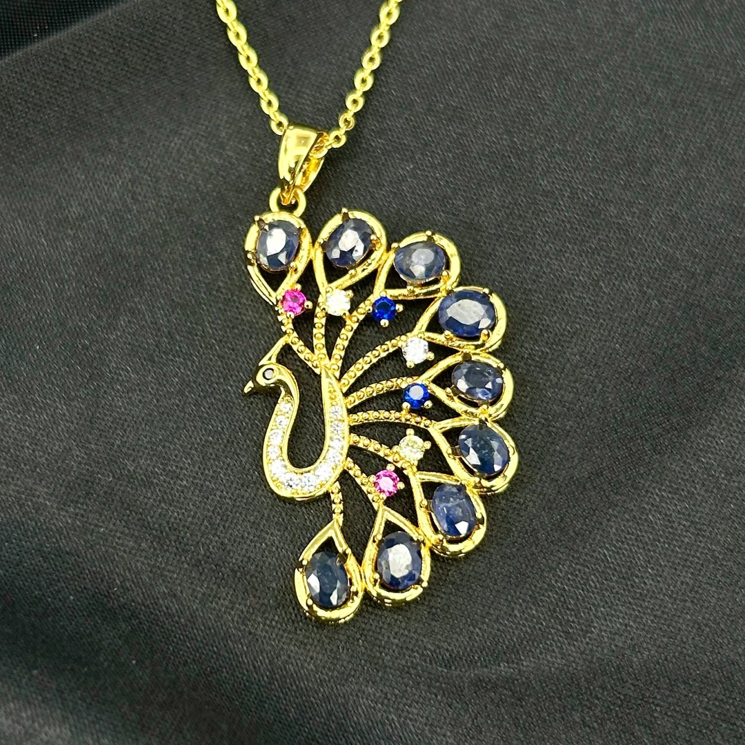 C1079-国风气质豪华孔雀吊坠-赠礼盒