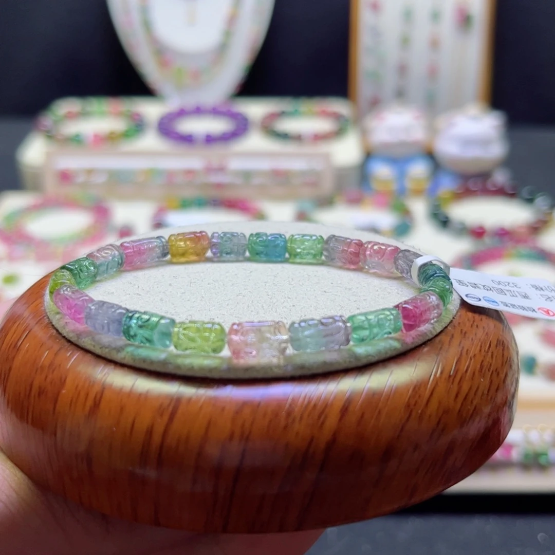 手链未镶嵌碧玺色标西瓜回纹