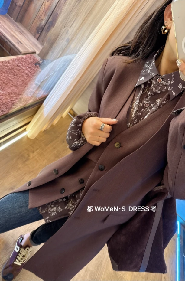 都考原创  西装中长款外套