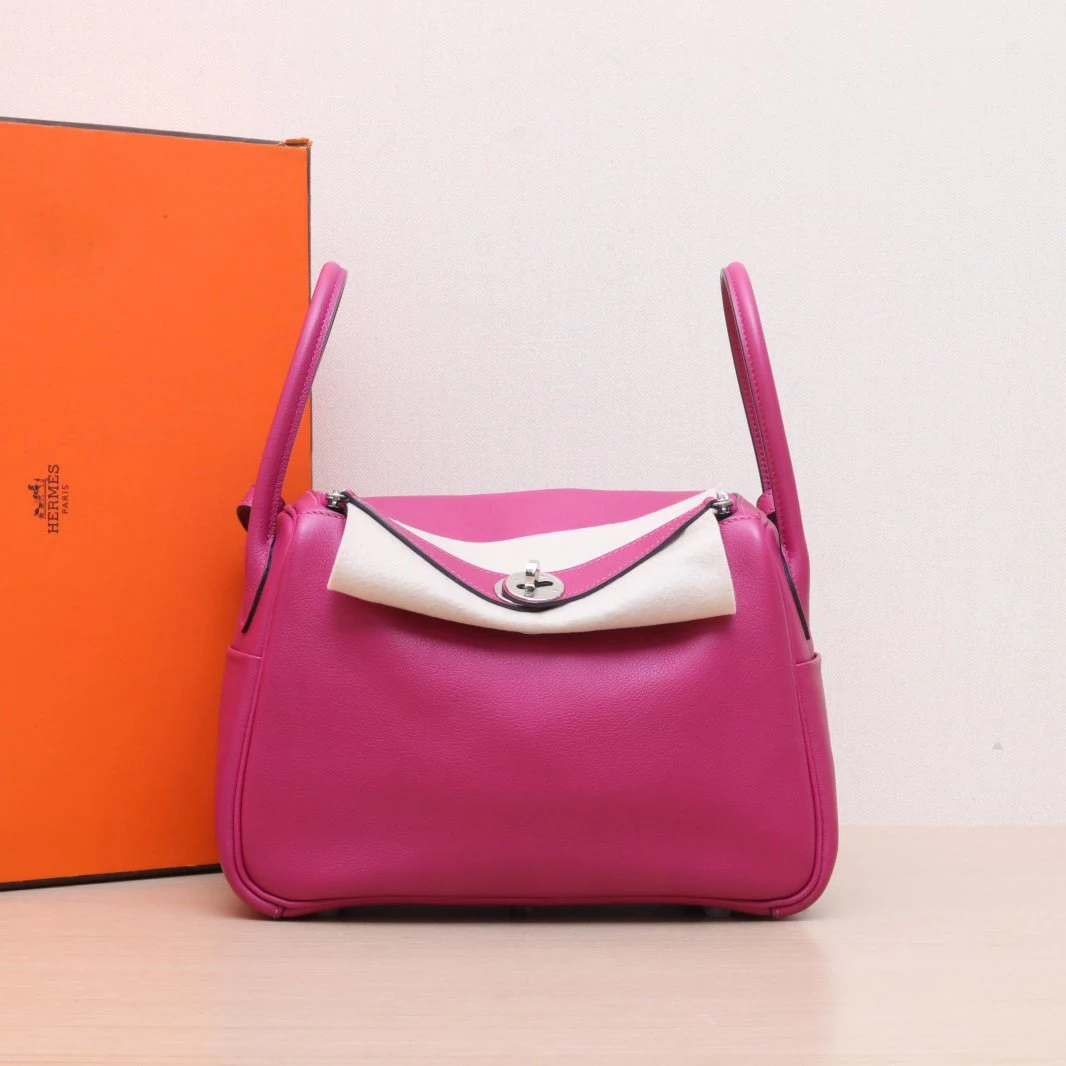 95新 Hermes/爱马仕 26 单肩包 L3玫瑰紫 EC皮 A刻 P205842965