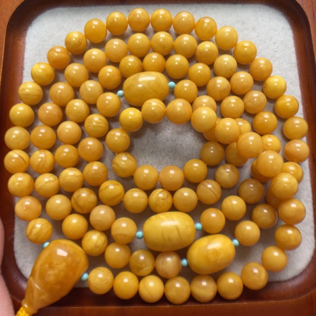 蜜蜡未镶嵌项链108