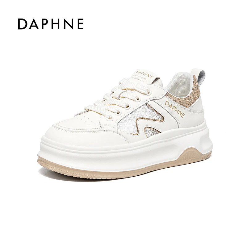Daphne/达芙妮女2025春季板鞋厚底网面透气潮流时尚百搭舒适运动